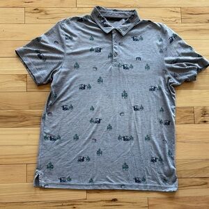 Travis Mathew Gray Polo with Green and Black Accents